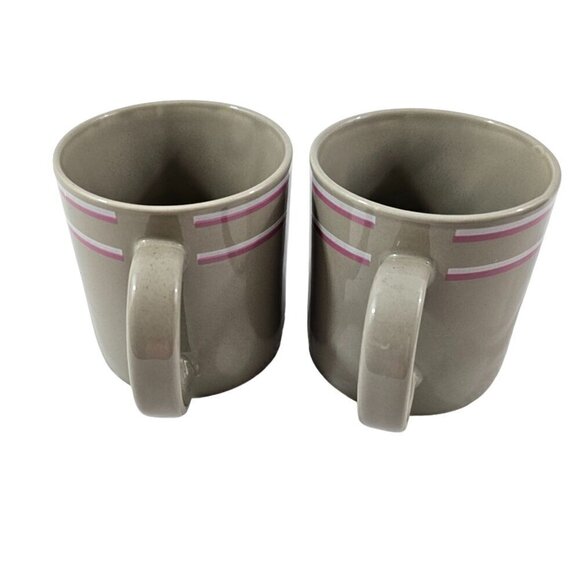 Vintage 1980’s JMP Japan Chromatics Gray 11 Oz Stoneware Mugs Cups – Set of 2 - Picture 4 of 16